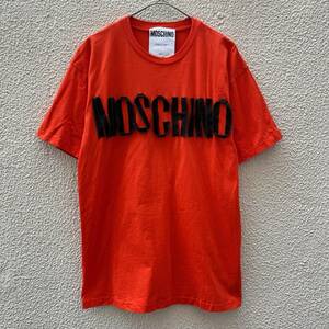 MOSCHINO モスキーノ Sサイズ チャックロゴ Tシャツ 半袖 オレンジ