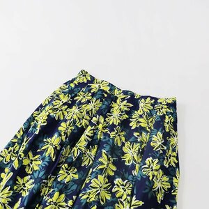 DRESSTERIOR Dress Terior flower print tuck skirt 36/ navy bottoms [2400013414050]