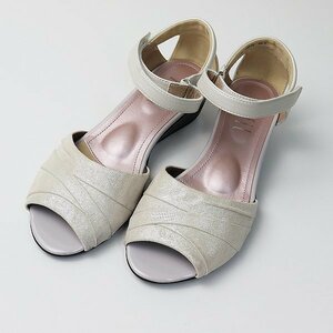 fitfit Fit Fit strap sandals 25.0cm/ eggshell white g Ritter lame [2400013419154]