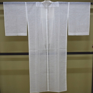 A25-14 即決 中古品 ポリエステル 夏物 紋紗 長襦袢 白 撫子 桔梗 裄65.5の画像3