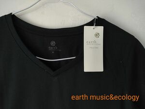 新品未使用 earth music&ecology ベーシックVネックTシャツ コットン100％ タグ付き M 