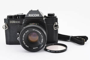 【良品】 RICOH XR 500 35mm Film SLR Manual Camera Rikenon 50mm F/2 リコー MFフィルムカメラ MF単焦点レンズ 0716 1986