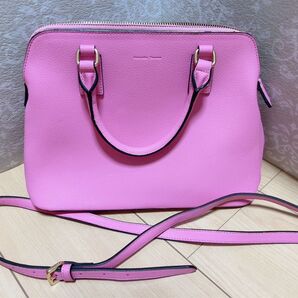 【お値下げ!】Samantha Thavasa ショルダーバッグ 2way ハンドバッグ 牛革 ピンク 美品