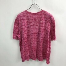 ◆お洒落な逸品◆伊太利屋 半袖 Tシャツ Vネック 総柄 ピンク 11 レディース K81 ｃ2821_画像4