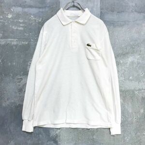 vintage◆CHEMISE LACOSTE◆激レア！ 入手困難◆LACOSTE/ラコステ 長袖 ポロシャツ フランス製 ホワイト サイズ不明 メンズ D18 ｃ5427