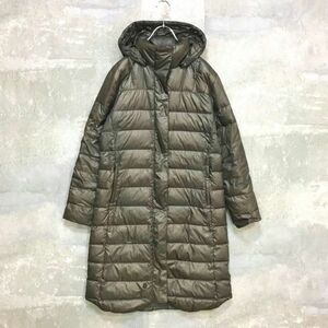 * stylish excellent article * Mizuno /MIZUNO down coat down jacket hood removed gray M lady's K116 c3392