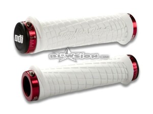 《L30TLW-R》odi Tloy Lee Lock-On Grips White/Red トロイリー ロックオン グリップ ホワイトｘレッド