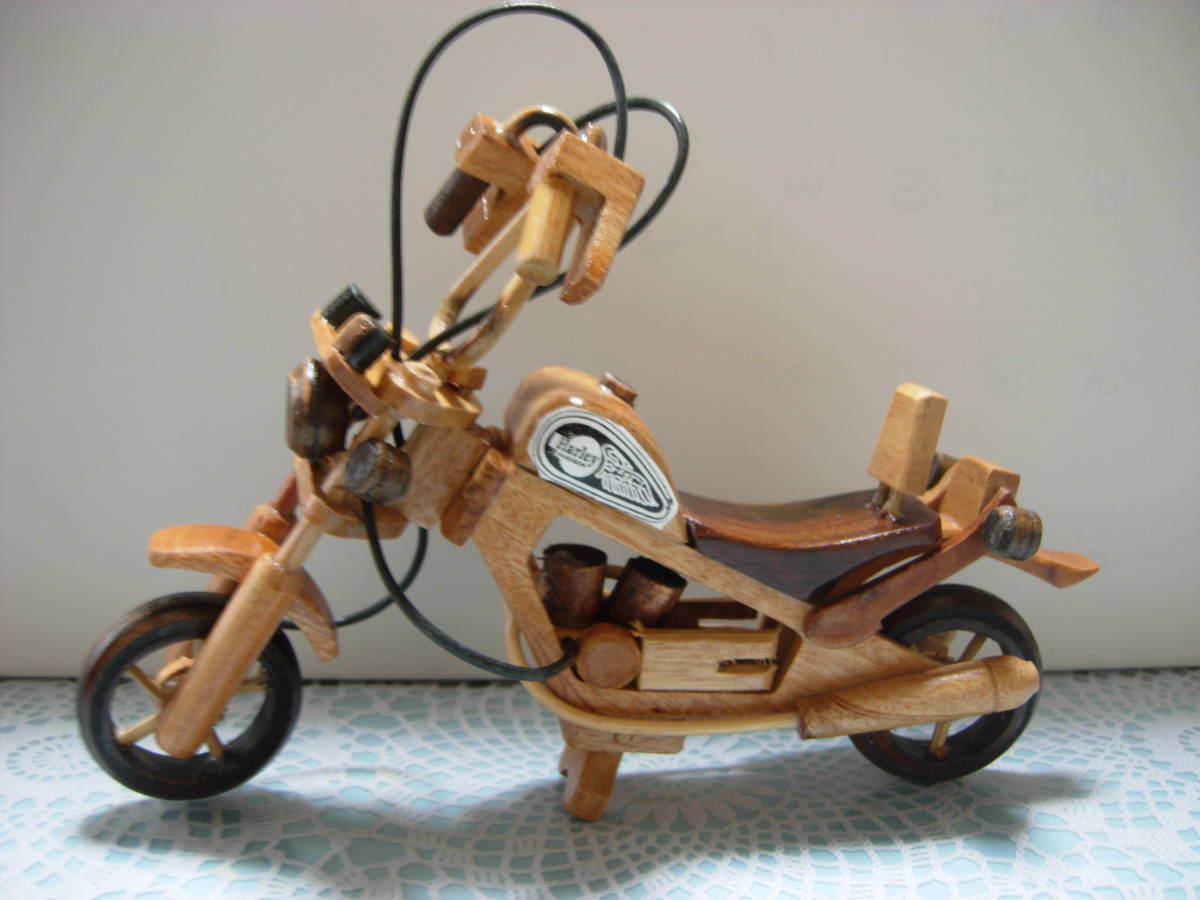 Интерьер балийского деревянного велосипеда Harley ручной работы 4, Изделия ручной работы, интерьер, разные товары, орнамент, объект