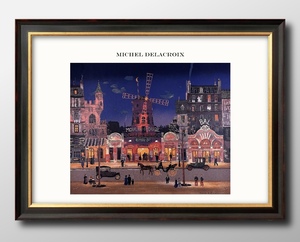 Art hand Auction 13427■送料無料!!アートポスター 絵画【A4サイズ】『ドラクロワ 街の風景』イラスト デザイン 北欧 マット紙, 住まい, インテリア, その他