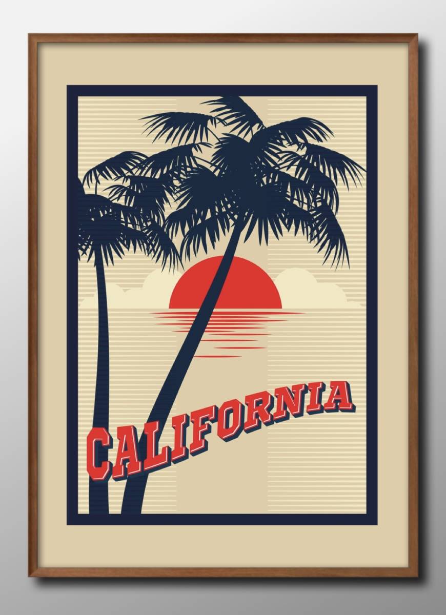 12798 ■ 무료배송!! 아트 포스터 그림 A3사이즈 미국 캘리포니아 선셋 일러스트 디자인 북유럽 무광택지, 주택, 내부, 다른 사람