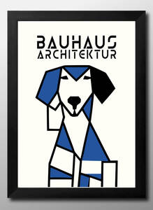 13678■送料無料!!アートポスター　絵画　A3サイズ『バウハウス　BAUHAUS　犬　DOG』イラスト　北欧　マット紙