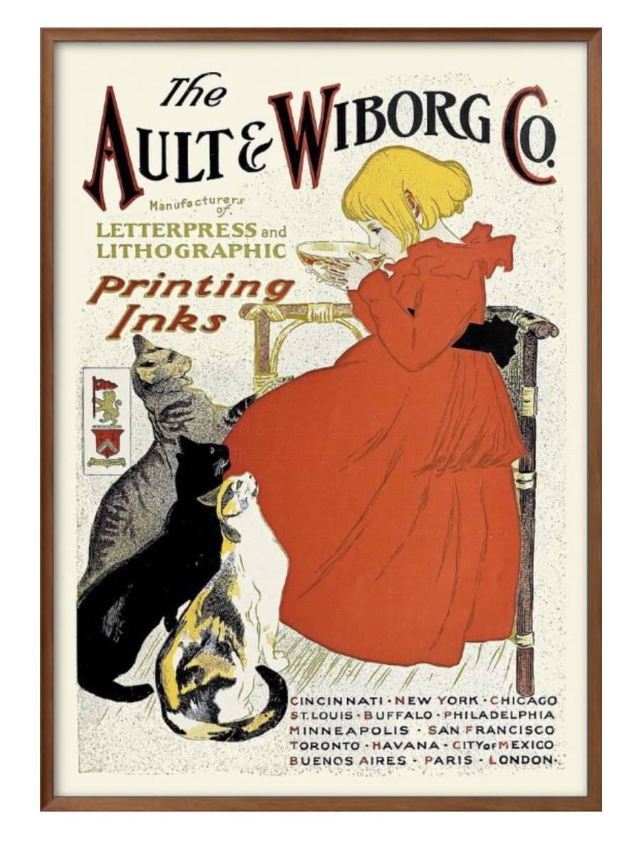 6993■Envío gratis!! Póster artístico pintura tamaño A3 Alexandre Steinlen Cat Ilustración publicitaria diseño papel mate nórdico, Alojamiento, interior, otros