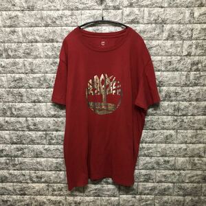 ティンバーランド timberland 半袖Tシャツ Tシャツ ビッグシルエット プリントTシャツ XLサイズ レッド