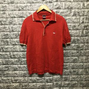 DIESEL diesel polo-shirt men's short sleeves red polo-shirt cut and sewn LACOSTE Lacoste BURBERRY Burberry London S size 