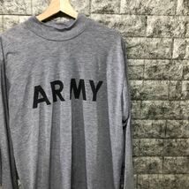 00s 米軍 U.S.ARMY 半袖Tシャツ トレーニングTシャツ トレーニング グレー ビッグロゴ Tee カットソー メンズ Logo Lサイズ ロゴ ロンT_画像2