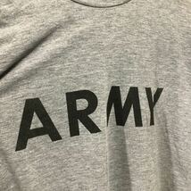 00s 米軍 U.S.ARMY 半袖Tシャツ トレーニングTシャツ トレーニング グレー ビッグロゴ Tee カットソー メンズ Logo Lサイズ ロゴ ロンT_画像3