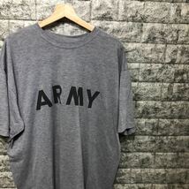 00s 米軍 U.S.ARMY 半袖Tシャツ トレーニングTシャツ トレーニング グレー ビッグロゴ Teeカットソー メンズ Logo XLサイズ ロゴ ロンT_画像2