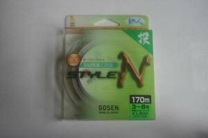 ゴーセン　結人投蛍光テーパーライン３－８号　１７０ｍ