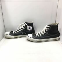 26-42 コンバース オールスター 26.5cm レザー スニーカー LEA ALL STAR HI 1B908 スニーカー ブラック_画像2