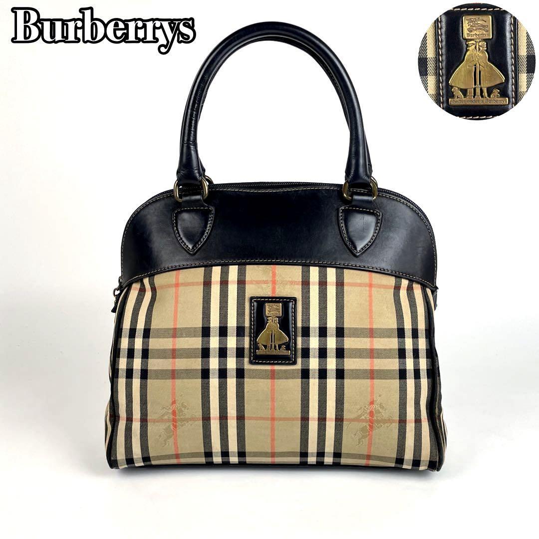 ☆Burberry´s☆型押しロゴホースノバチェックレザーブラウン ゴールド金具-