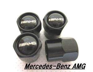 【新品・即決】AMG メルセデス ベンツ エアバルブ キャップ 黒 ４個セット ホイール タイヤ