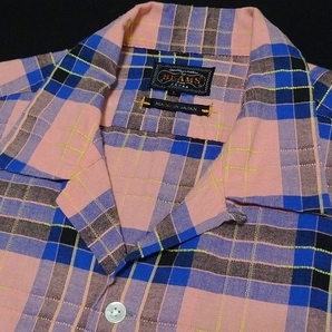 美品ビームスBEAMS半袖オープンカラーシャツL(40)ピンクチェック日本製/ロカビリーの画像6