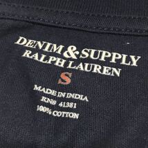【廃盤】DENIM & SUPPLY デニム&サプライ USAフラッグ 半袖Tシャツ メンズS ネイビー 紺 アメリカ 国旗 インディアン USED加工 美品 正規_画像3