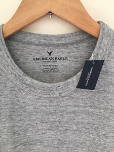 セール! 正規品 本物 新品 アメリカンイーグル 涼しい 鹿の子 ピケ Tシャツ オシャレな メランジ グレー AMERICAN EAGLE 杢調 XS ( S