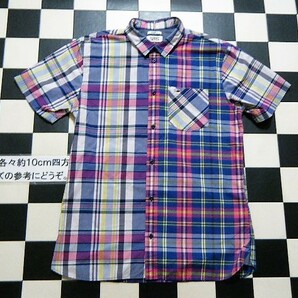 TOMMY JEANS 半袖 シャツ L チェック れ3325 トミーヒルフィガーの画像1