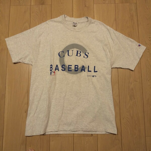 USA古着卸 XLサイズ Champion MLB チャンピオン メジャー シカゴ カブス ロゴ プリント Tシャツ