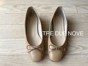 TRE DUE NOVEl квадратное tu балетки дуб гладкий 22.0l оттенок бежевого сделано в Японии плоская обувь 
