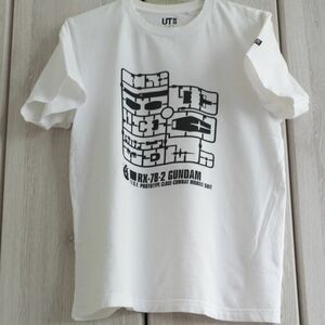 ガンダム　40周年　Tシャツ　ユニクロ　メンズ　ホワイト　Sサイズ　ガンダムヘッド刺繍