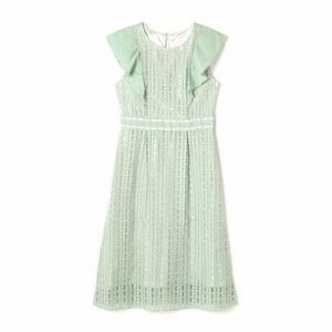 JILLSTUART ジルスチュアート 総レース ワンピース sizeL / ミント　レディース　ドレス アラムレースラッフルスリーブワンピース