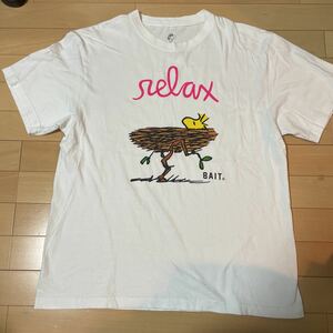 BAIT ベイト Tシャツ 雑誌 relax マガジンハウス コラボ SNOOPY スヌーピー 半袖Tシャツ bait ウッドストック Woodstock