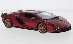 1/24 ランボルギーニ シアン レッド 赤 Lamborghini Sian FKP 37 metallic red 1:24 Bburago 梱包サイズ80