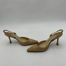 D ＊ イタリア製 '高級感溢れる' MANOLO BLAHNIK マノロブラニク 本革 ミュール / ヒール パンプス EU37.5 23.5~24cm レディース シューズ_画像4