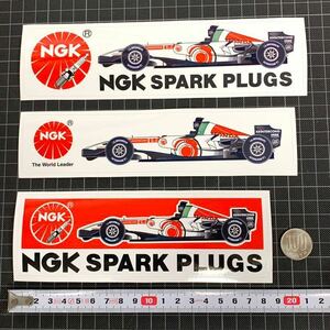 送料無料 当時物 NGK SPARK PLUGS F1 ステッカー 3枚まとめて ビンテージ　HONDA HRC RSC スパークプラグ