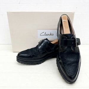 1057◎ Clarks NARRATIVE クラークス 靴 ローファー ハラコ ポインテッドトゥ カジュアル ブラック レディースUK3.5(22.5相当)