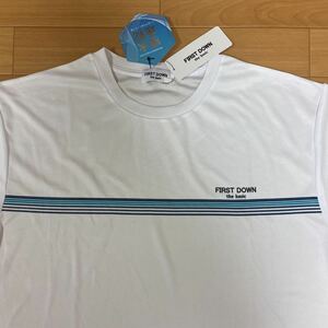 M ファーストダウン FIRST DOWN 新品 半袖Tシャツ トップス ドライ 吸水速乾 白 メンズ 紳士 アウトドア スポーツ ゴルフウェア ジム