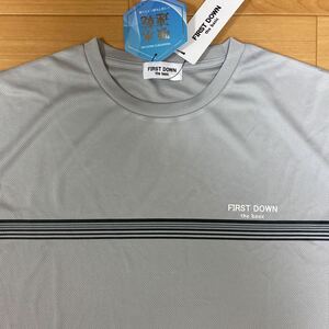 M ファーストダウン FIRST DOWN 新品 半袖Tシャツ トップス ドライ 吸水速乾 グレー メンズ 紳士 アウトドア スポーツ ゴルフウェア ジム