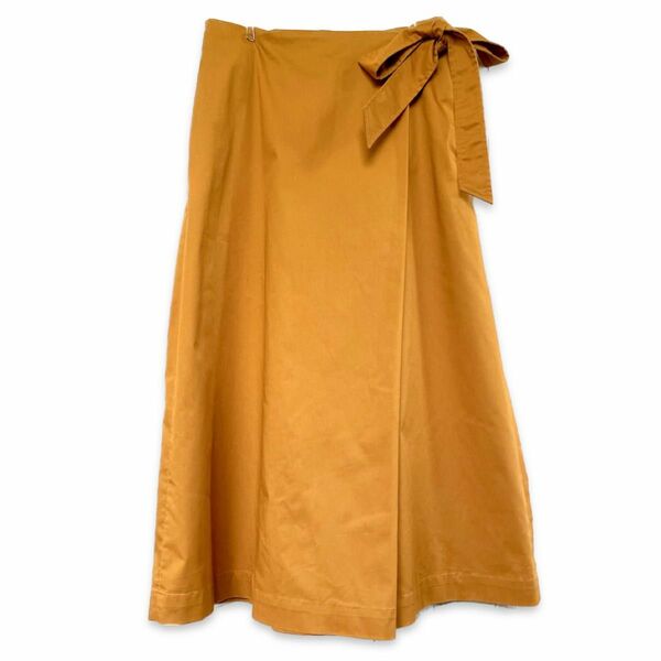 UNIQLO ガウチョパンツ　ラップスカート風　ブラウン　ウエストゴム　巻きスカート風　ガウチョ　キュロット