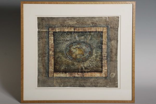 8069 Berthois Rigal Tentative title: Mysterious World 1977 Framed Watercolor/Emboss Authentic French Surrealism, painting, watercolor, others
