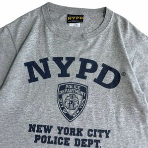 NYPD ニューヨーク 市警察 New York Police Department 半袖 プリント ロゴ Tシャツ コットン 丸首 トップス ポリス S グレーの画像2