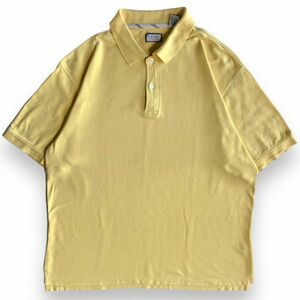 90s IZOD アイゾッド 半袖 コットン 無地 ポロシャツ PIMA COTTON トップス カットソー ビッグシルエット オーバーサイズ L イエロー