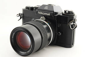 * practical goods * Nikon NIKON NIKOMAT EL black + NIKKOR 135mm F3.5 lens set * shutter tweet none * #0052 #23-0404030 #1887491