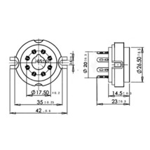 パネル取付 シャーシマウント 真空管ソケット 金メッキ品 セラミック製 アンプ等 KT88 KT66 6V6 6L6 EL34 8ピン_画像4