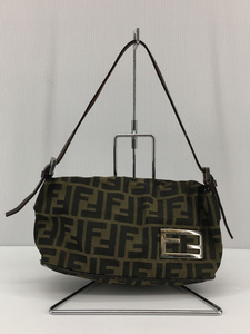 FENDI◆ハンドバッグ/総柄/ズッカ/ミニバッグ/金具/ポーチ/ブラウン/茶色