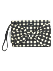 kate spade new york◆クラッチバッグ/-/BLK/チェック/CN57710