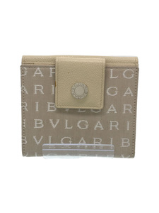 BVLGARI◆2つ折り財布/-/BEG/総柄/レディース