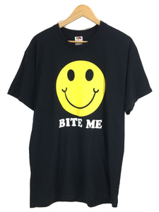 FRUIT OF THE LOOM◆BITE ME/スマイル/Tシャツ/XL/コットン/BLK